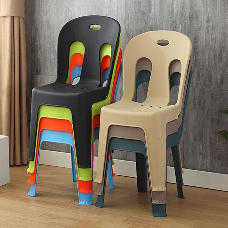 Moderne eetkamerstoel Plastic Dining Armloze zijstoelen