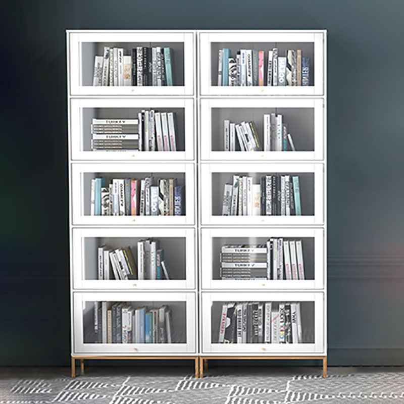 Libreria in legno fabbricata standard chiusa glam con porte di vetro
