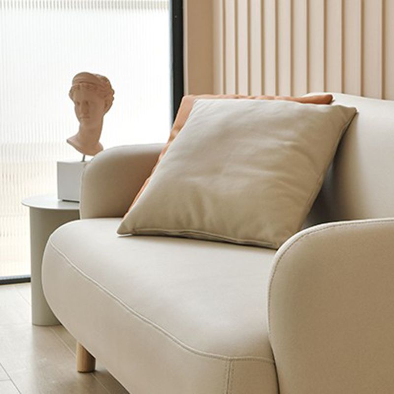 Stain Resistant Faux Leather Sofa Contemporary Standard Sofa for Living Room