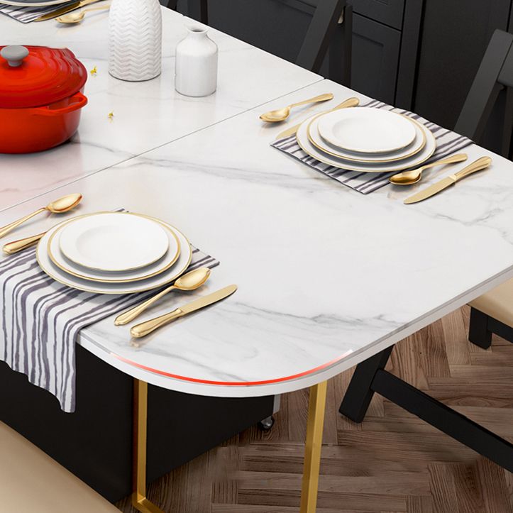 Rectangle Table à manger moderne du milieu du siècle Table de base en métal pour salle à manger, 59 "L x 31,5" L x 29,3 "H