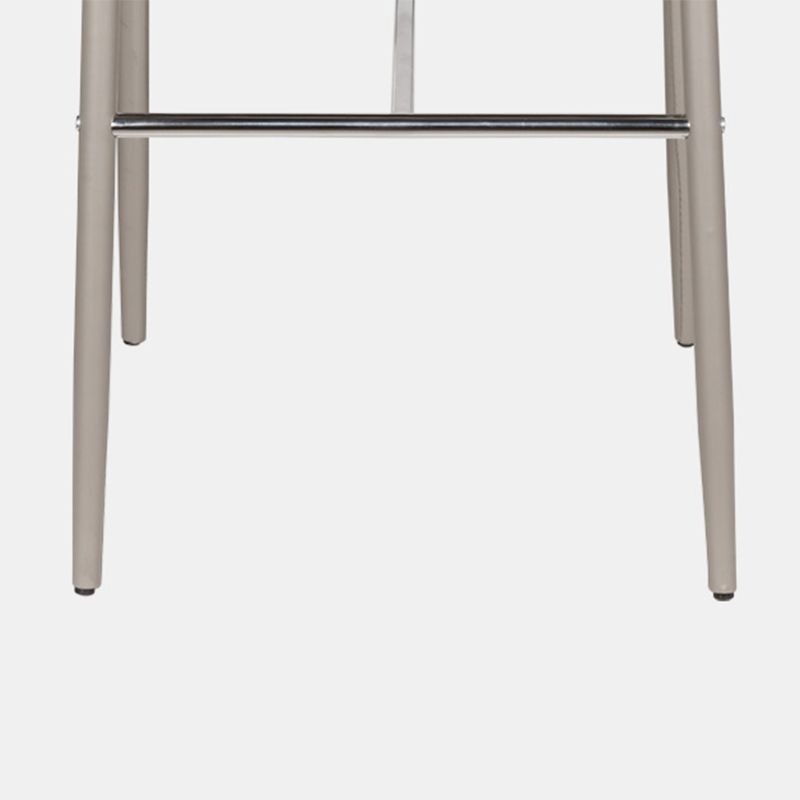 Modern Upholstered Low Back Faux Leather Bar Stools with Metal Base