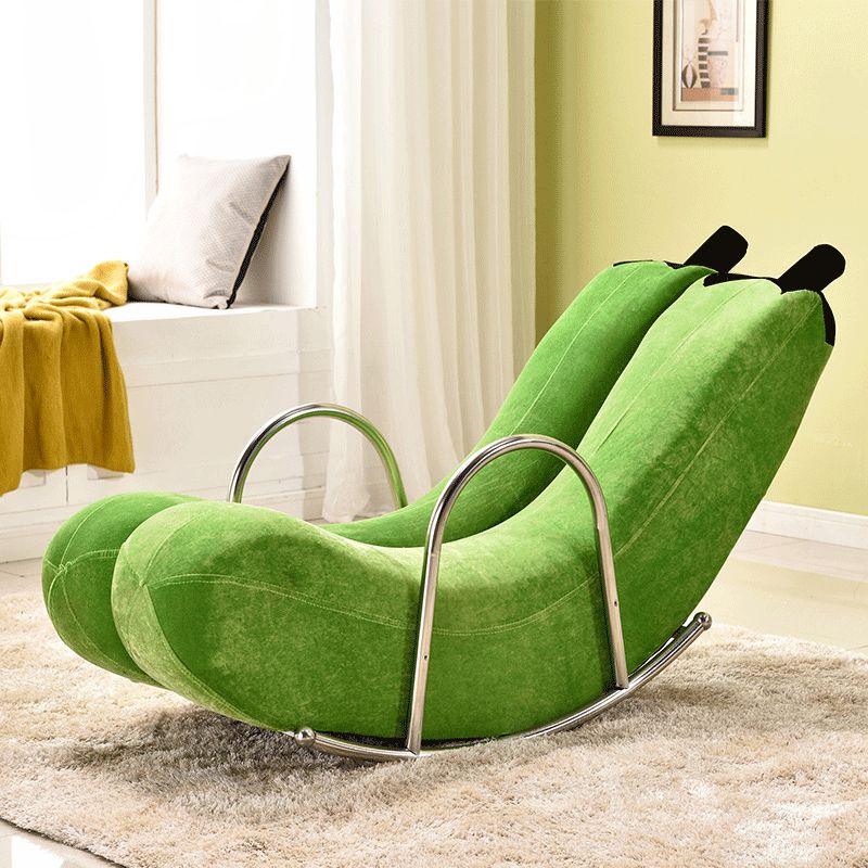 Upholstered Pure Color Rocking Chair Removable Cushions Rocker Chair for Drawing Room