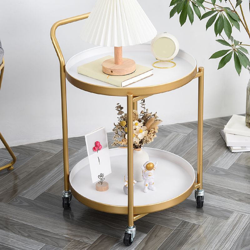 Modernistic Style Accent Side Table Round Metal Living Room Corner Table