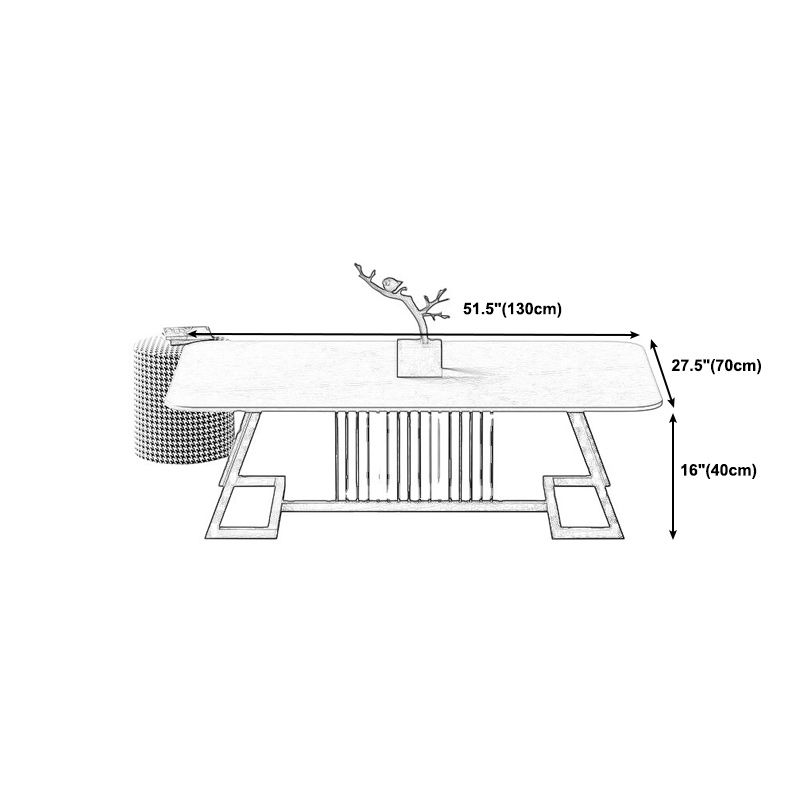Rectangular Trestle Coffee Table Modern  Cocktail Table for Living Room
