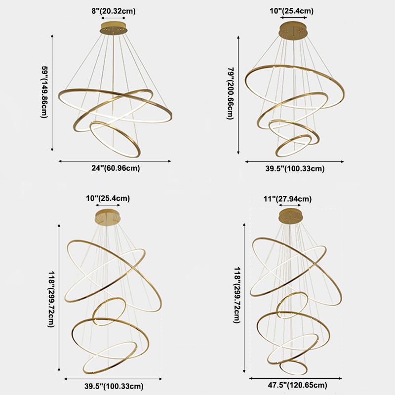 Modern Multi-Tier Chandelier Light Fixtures Restaurant Hanging Chandelier with Acrylic Shade