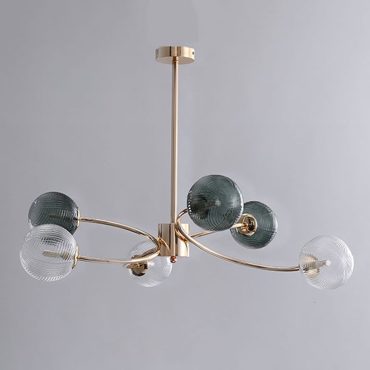 Metal Chandelier Light Fixtures Modern Multi-Head Globe Pendant Lamp for Living Room