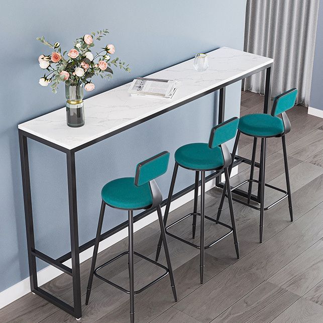 Glam Sintered Stone Bar Table Rectangle Dining Table for Kitchen