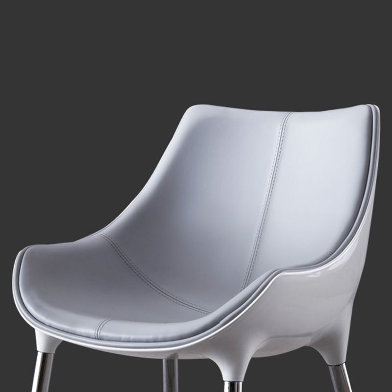 Silla auxiliar para el hogar de estilo moderno, silla de comedor tapizada de metal con respaldo sólido (juego de 2)