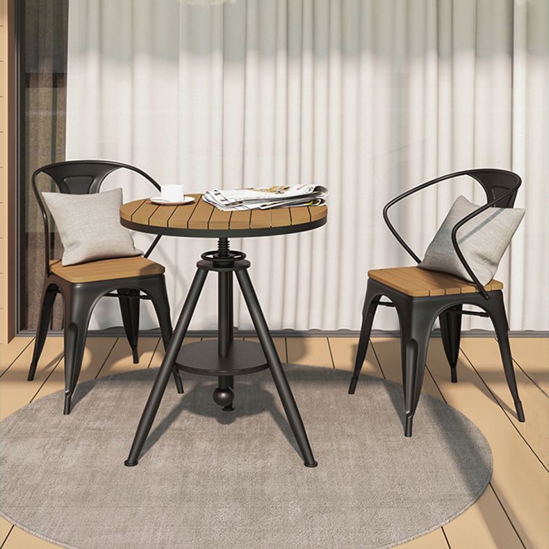 Modern Round Dining Set 1/2/3/5 Pieces Reclaimed Wood Dining Set for Outdoor