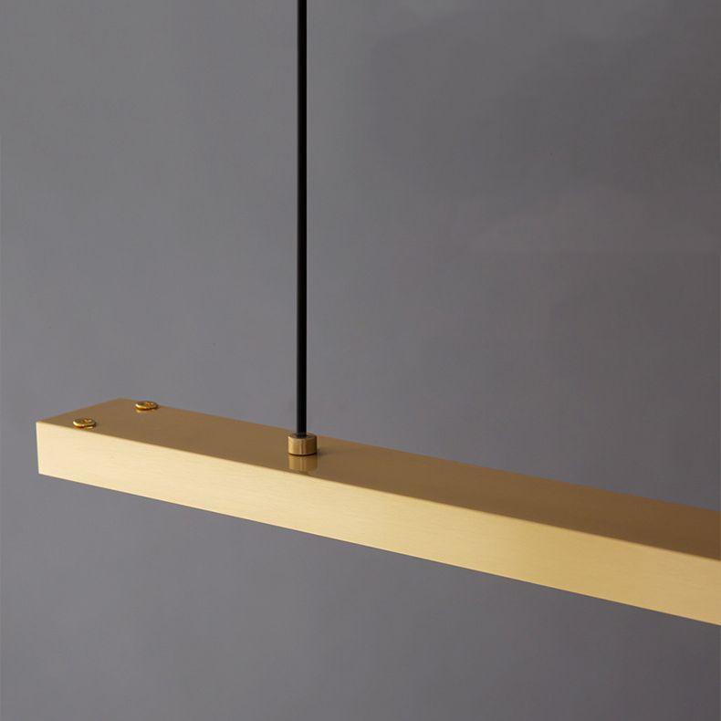 Contemporary Hanging Light Linear Metal Island Light Fixture for Dining Room