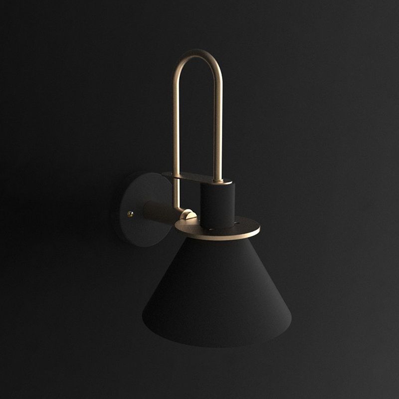 Nordic Iron Shade Wall Sconce Flared Shaped Macaron Color 1-Head Wall Light