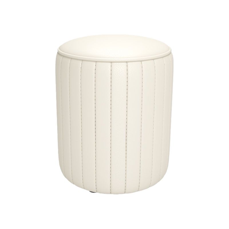Solid Color Leather Standard Stool Modern Style Simple Round Cushion Stool