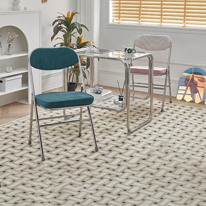 Sillas de comedor estilo Glam, sillas laterales sin brazos de cocina con patas de metal