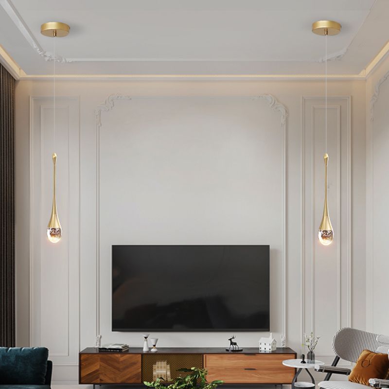 Aluminium LED hanglamp in moderne luxe stijl kristal traanhanglamp voor slaapkamer