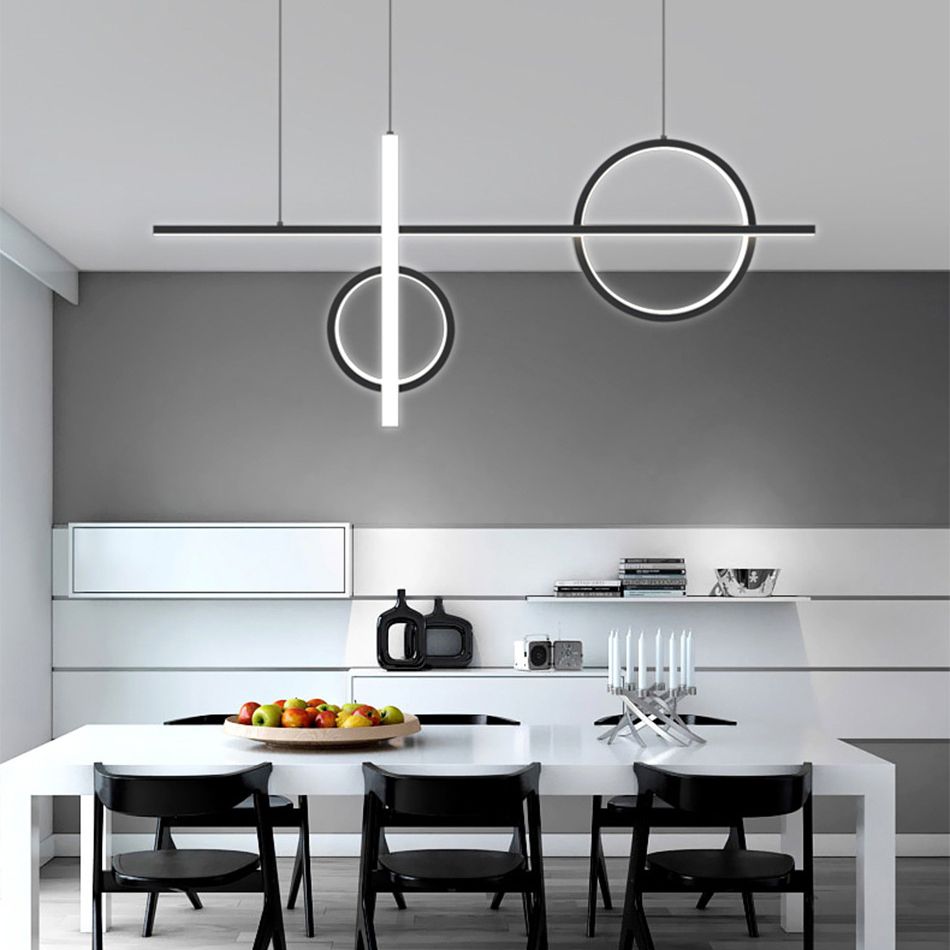 4 Light Geometric Island Lights Modern Kitchen Island Lighting Metal Island Chandelier