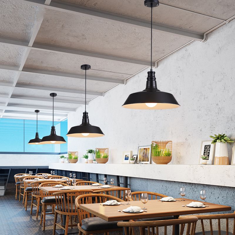 Lampada a sospensione a forma di fienile multicolore Metal industriale 1 ristorante Bulb Hanging Light