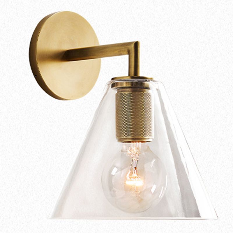 Retro Minimalist Style Cone Sconce Light Fixture  Glass Sconces for Bedroom