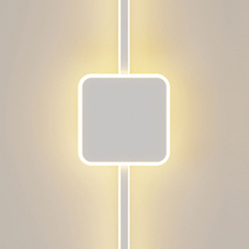 Metal Geometric Shape Wall Light Modern Style 1-Light Wall Mounted Light Fixture in White