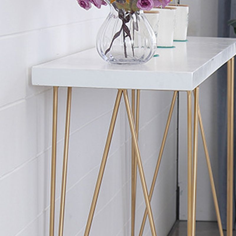 Glam Style Rectangle Bar Table Wood Bar Height Table with 4 Legs