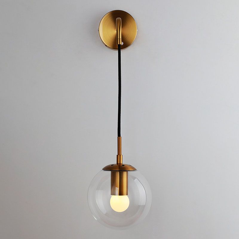 Modern Wall Lamp Household Wall Mount Lighting in Glass Ball Shade for Sitting Room
