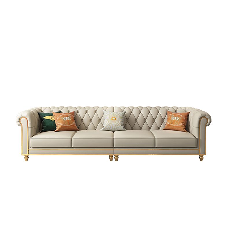 33"W Mid Century Modern Sofa Bed Rolled Arm Cushions Sofa with Pillows