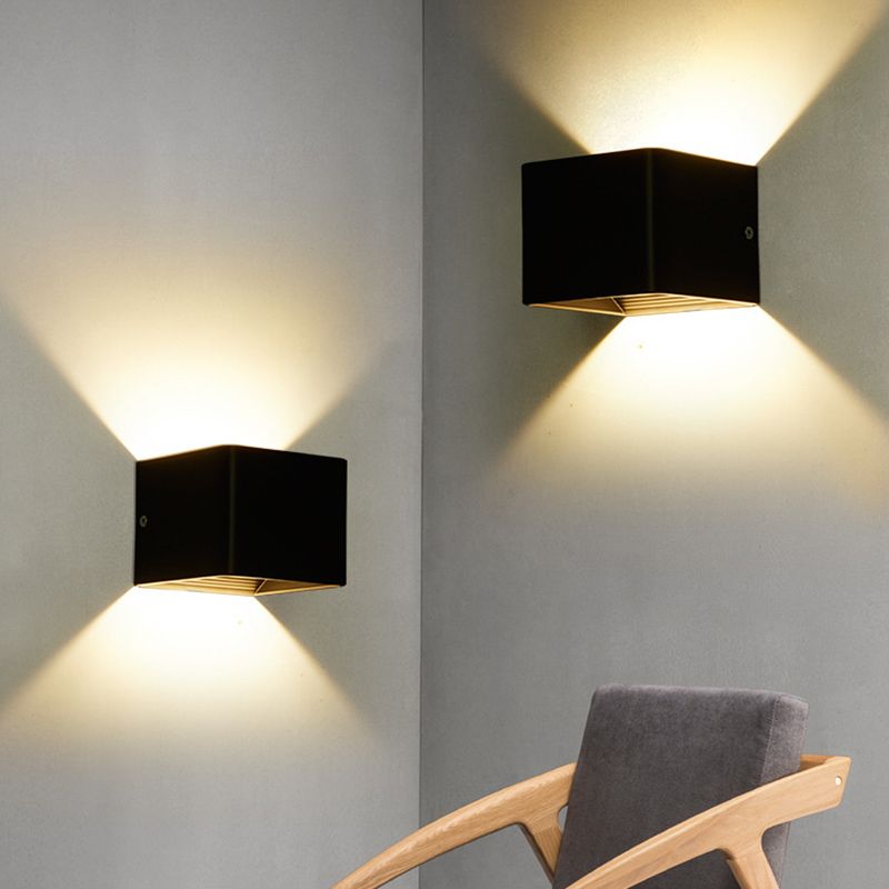 Ultra-modern Square Wall Sconce Lighting Aluminum Wall Mounted Light Fixture for Bedroom