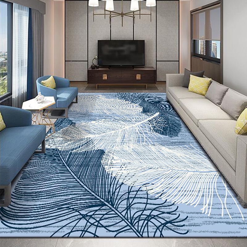 Modern Feather Patroon Tapijt Polyester Indoor Tapijt Non-slip ruggebied Tapijt voor woonkamer