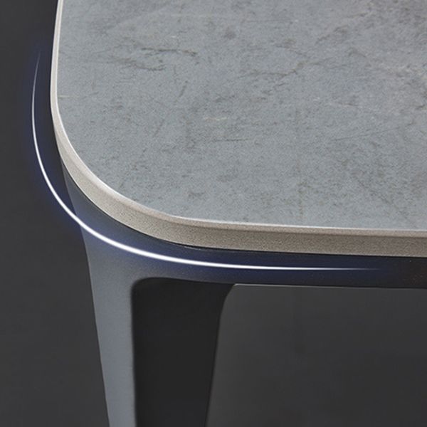 Rectangle Dining Table Sintered Stone Table Industrial Style with 4 Legs