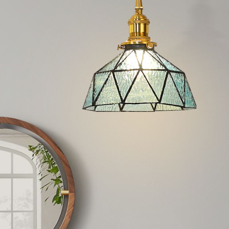 Drum Shape Glass Vanity Sconce Light Modern Style 1-Light Vanity Mirror Lights