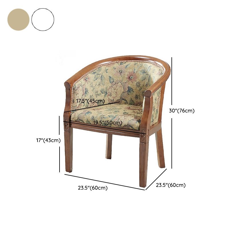 Traditional Style Dining Chair Upholstered Solid Wood Arm Chair for Hotel