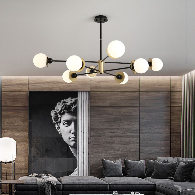 Lampadario bianco lampadario in vetro moderno apparecchio di illuminazione sospesa per sala da pranzo