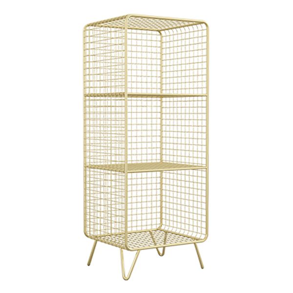 Moderne Metall Standard Bücherregal Gold und Black Iron Closed Back Bücherregal