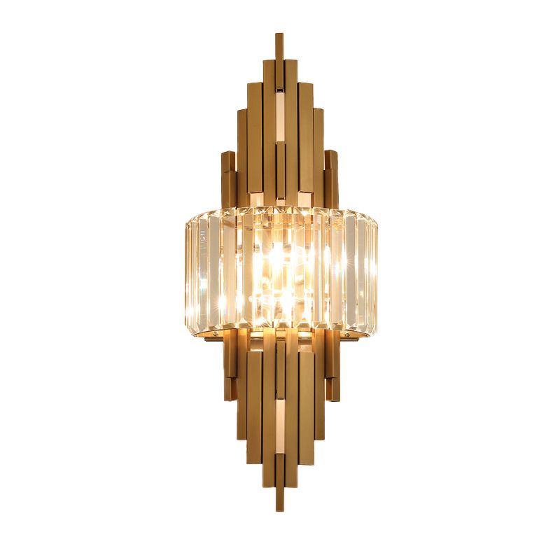 2 luci Lampada da parete in cristallo interno Strisce di metallo in metallo Stripsponi di scarico in oro