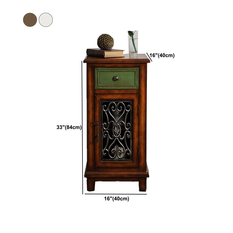 Rectangle Industrial Accent Cabinet Wood Pendant Pulls Cabinet with Drawer