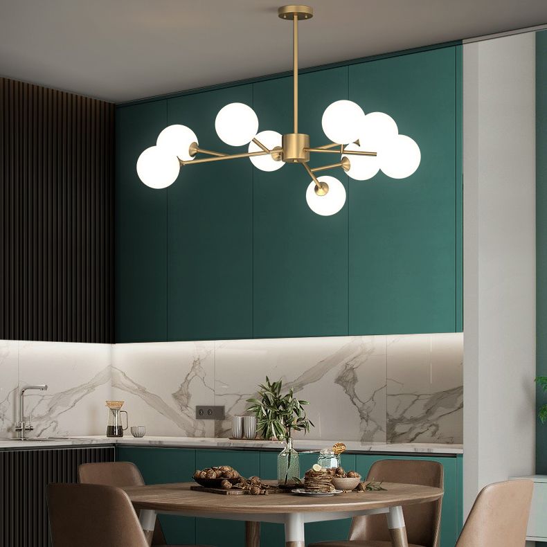 Designer Style Globe Chandelier Light Fixtures Multi-Head Suspension Pendant Lamps for Living Room