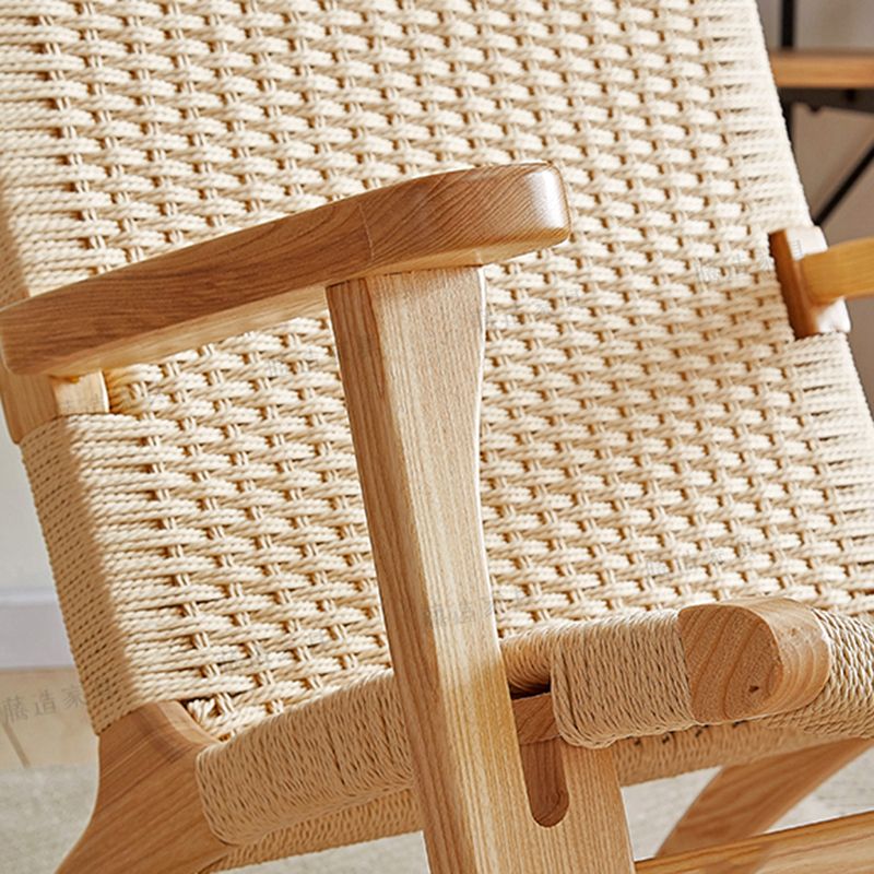 Scandinavian Wood Accent Armchair Solid Wood Frame Accent Armchair