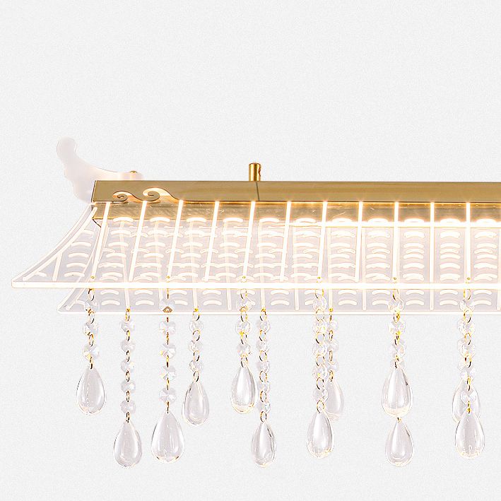 Modern Single Golden Kitchen Island Lighting LED Ceiling Light with Crystal