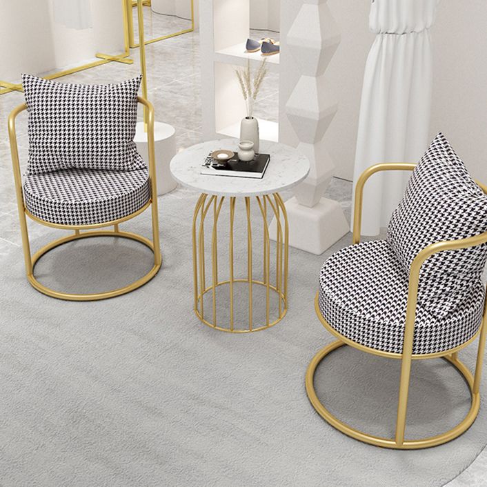 Silla de comedor de tela de lino de estilo escandinavo, silla lateral de comedor con respaldo abierto