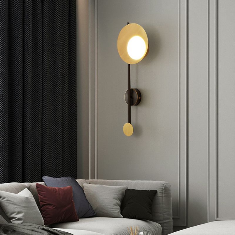 Post-Modern Wall Sconce Copper Sconce Light Fixture in Black and Gold for Bedroom