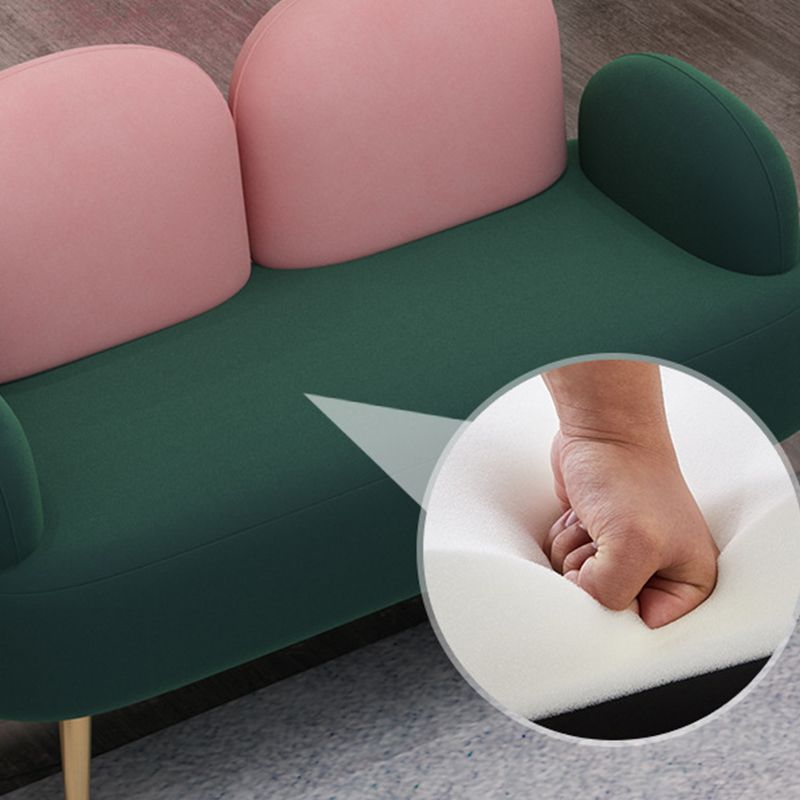 Contemporary Curved Sofa 32.67" High Statement Sofa in Green