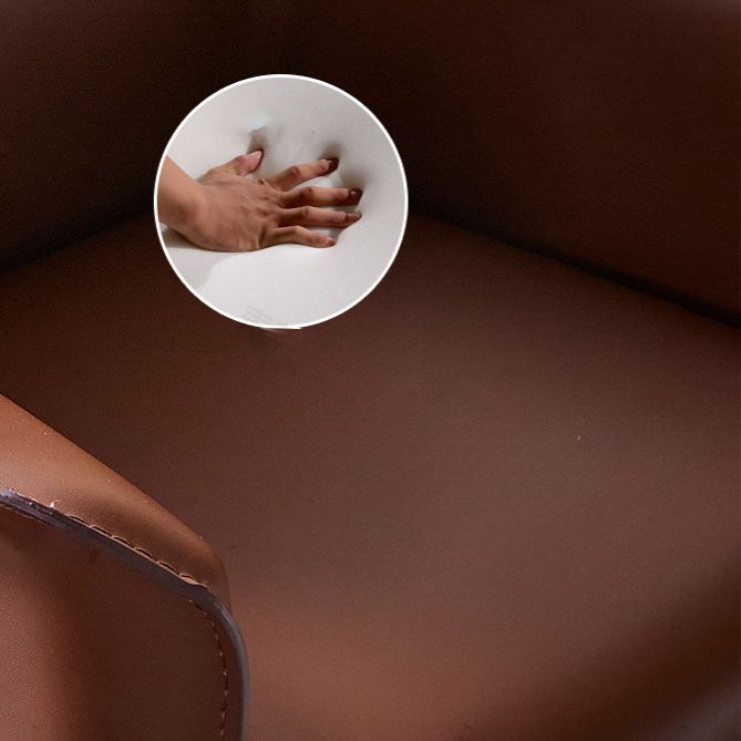 Silla moderna de metal de cuero para interiores y exteriores, sillón con respaldo sólido para comedor