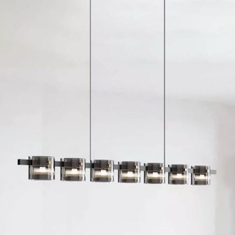 Nordic LED Island Lighting Fixture Simple Glass Hanging Light for Dining Room