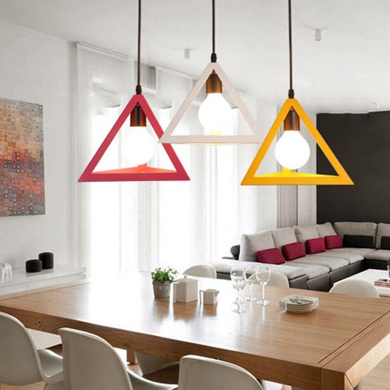 Metal Geometric Pendant Lighting Loft Style 1-Light Restaurant Lamping