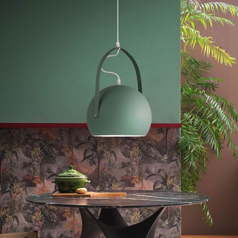 Luz colgante de burbujas metal contemporáneo 1 comedor ligero iluminación en verde