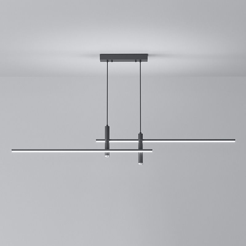 Linear Kitchen Island Lighting Fixture Metal LED Minimalist Island Pendant Light