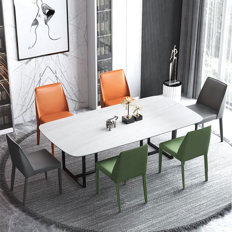 Silla de comedor con acabado mate de cuero, silla lateral con respaldo sólido para el hogar, estilo diseñador