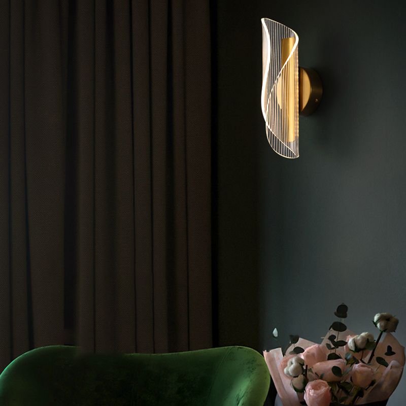 Geometric Wall Sconce Modern Wall Lights Metal 1 Light Sconce Light in Gold Finish