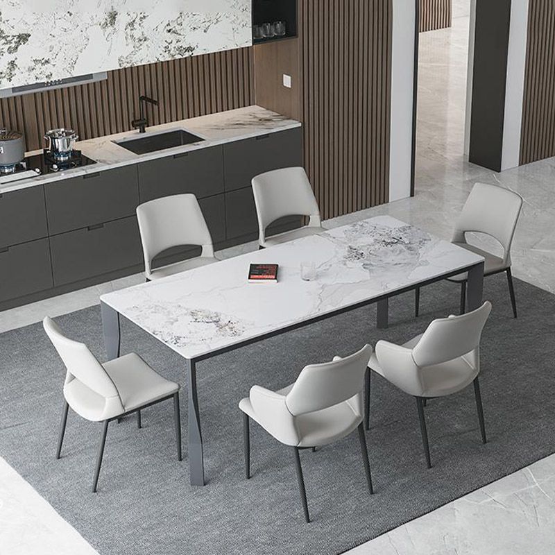 Kitchen Open Back Dining Chair Industrial Upholstered Armless Chair