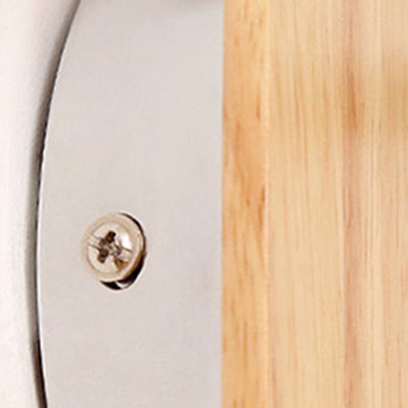 Geometric Fabric Reading Wall Light Nordic 2-Light Natural Wood Wall Lamp with Switch