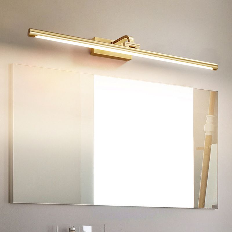 Gold Mirror Front Light Modern LED Vanity Light with Acrylic Shade for Bathroom